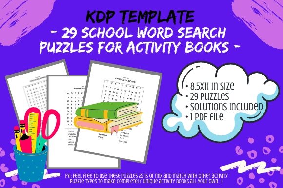 29 Assorted School Word Search Puzzles: A Comprehensive Activity Book for Puzzle Lovers