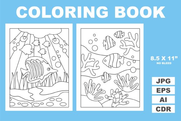 Coloring Book Sea World: Creative Assets for Professionals