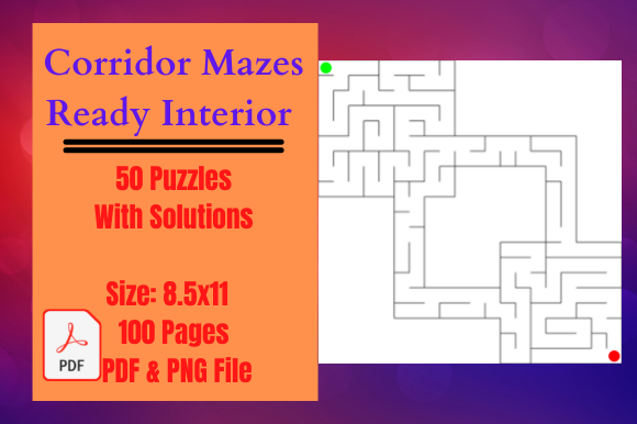 Kids Corridor Mazes Activity Interior: A Ready-Made KDP Asset for Puzzle Book Publishers