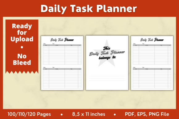 Maximize Your Productivity with the Daily Task Planner KDP Interior 8,5x11in
