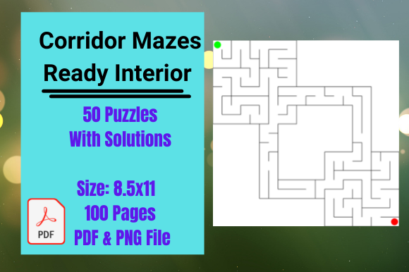 Mazes Puzzle Interior for Kids: KDP Ready Assets