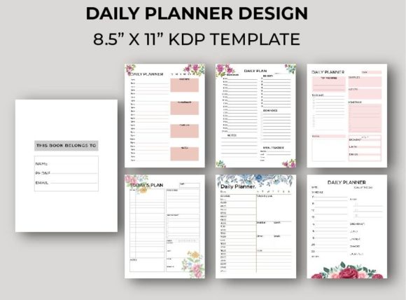 Stay Organized and Elegant with 6 Floral Daily Planner KDP Interior