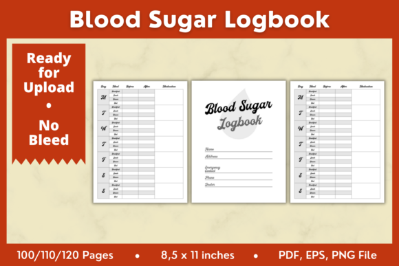 Strategic Use of Blood Sugar Logbook KDP Interior 8,5x11 for Enhanced Planning and Productivity